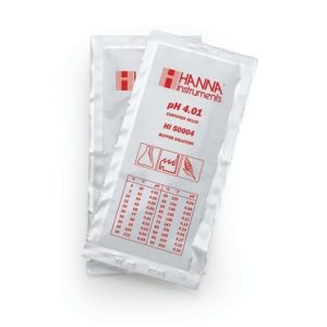 Solution tampon pH 4,01, ±0,01 pH, certificat d'analyse, 25 sachets de 20 mL HI50004-02