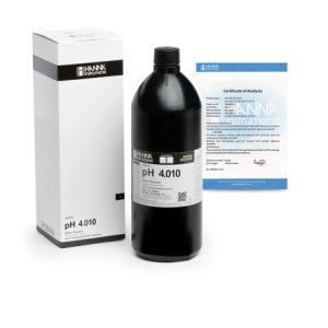 Solution tampon pH 4,010, ±0,002 pH, certificat d'analyse, bouteille 1 L HI6004-01