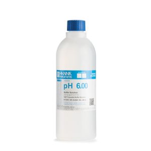 Solution tampon pH 6,00, ±0,01 pH, certificat d'analyse, bouteille 500 mL HI5006