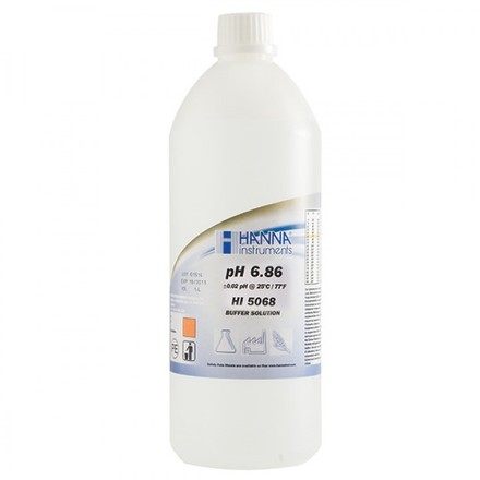 Solution tampon pH 6,86, ±0,01 pH, certificat d'analyse, bouteille 500 mL HI5068