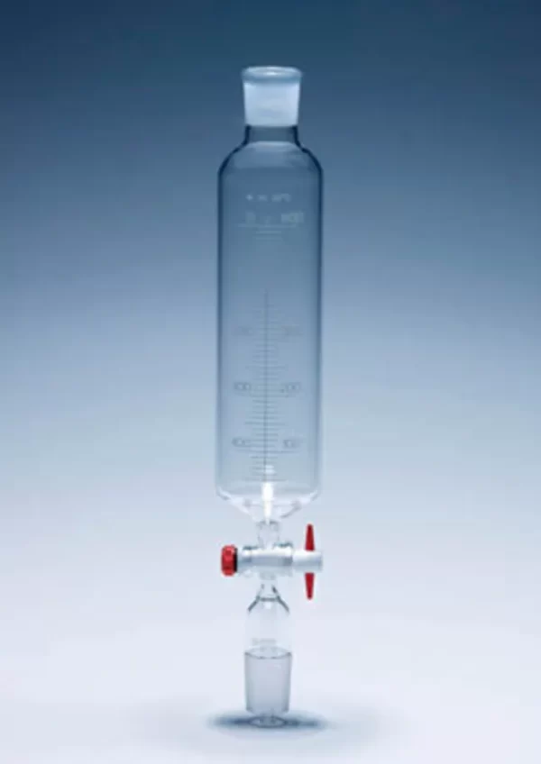 Entonnoirs compte-gouttes en verre borosilicaté gradué Pyrex™ avec cône et clé en PTFE