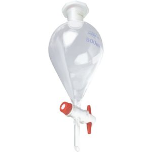 Ampoules à décanter clé en PTFE en verre borosilicaté