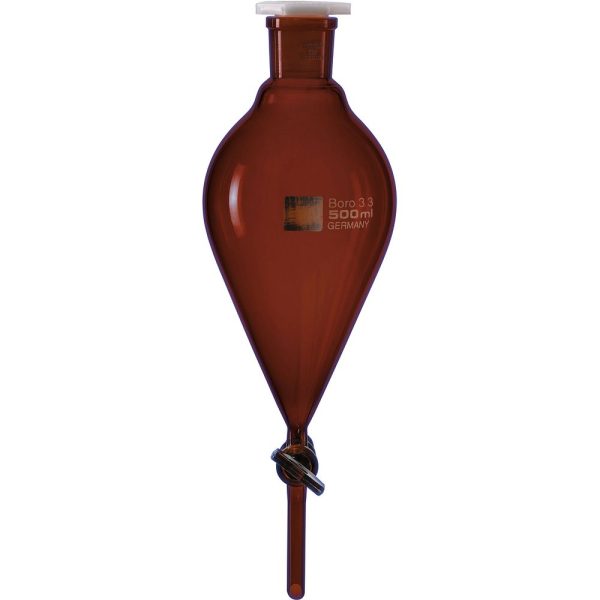 Ampoules ambrées forme poire robinet en verre DURAN®