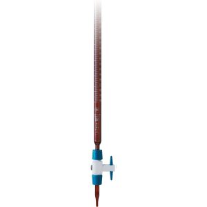 Burettes classe AS robinet droit en PTFE en verre ambré